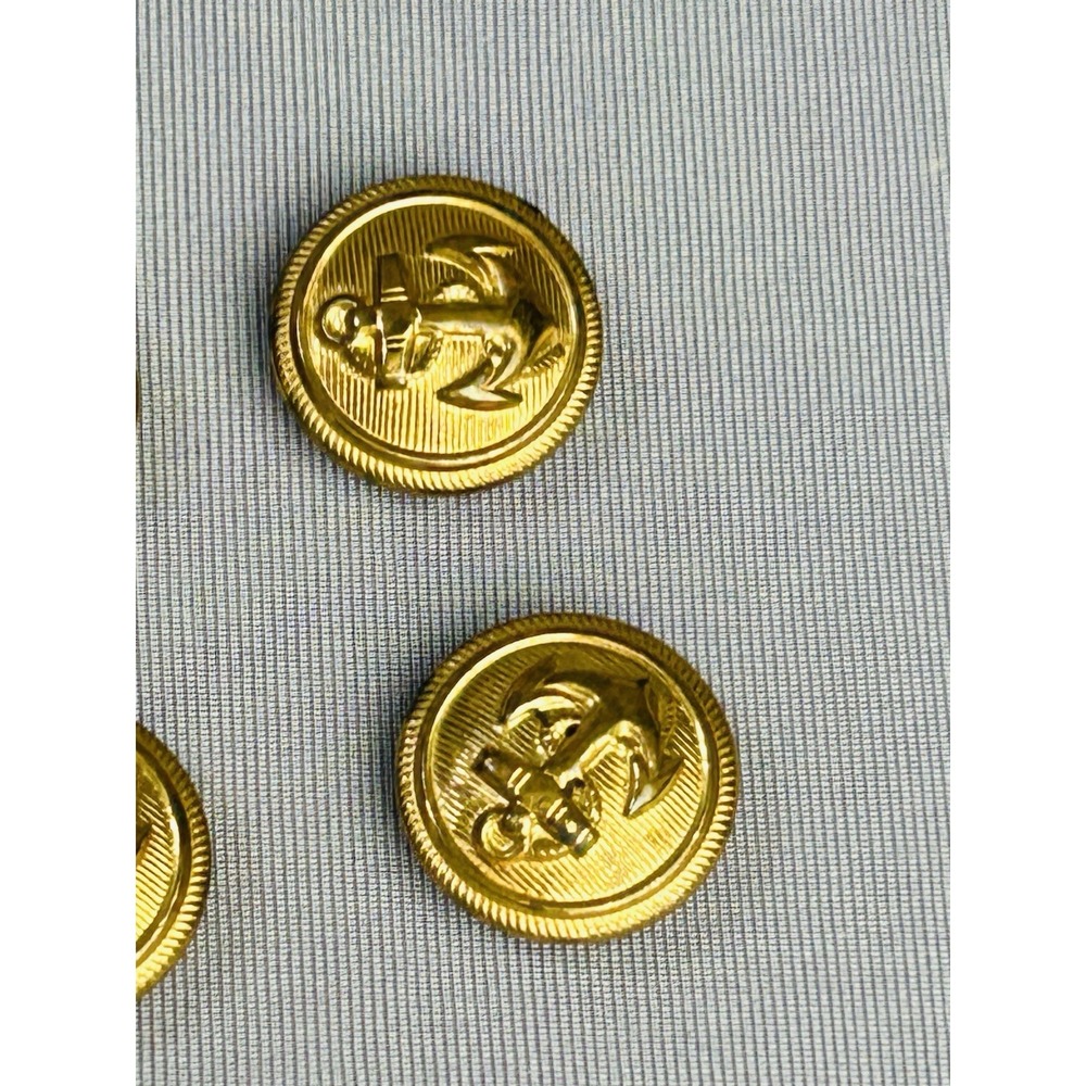 U.S. Navy Military Vintage Small Metal Gold Tone Anchor Buttons Set Of 4 - Picture 8 of 16